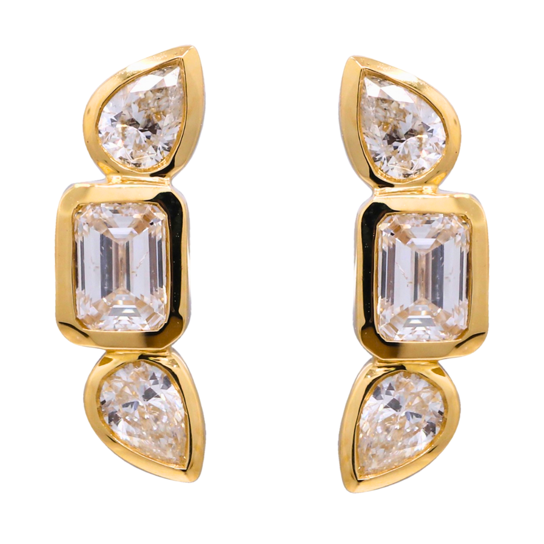 LYS - YELLOW GOLD DIAMOND EARRING