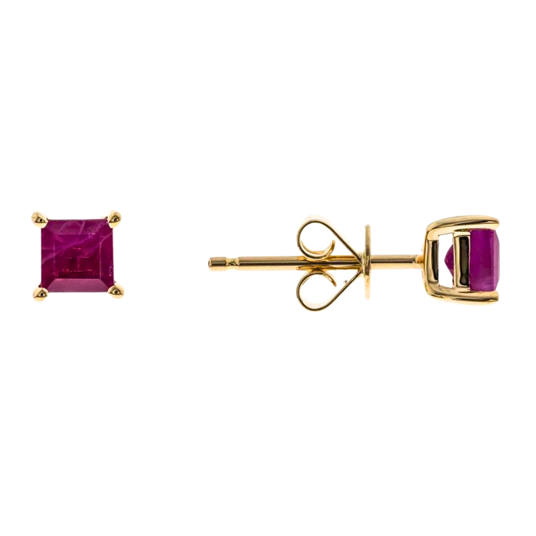 ROYAL - YELLOW GOLD RUBY EARRING