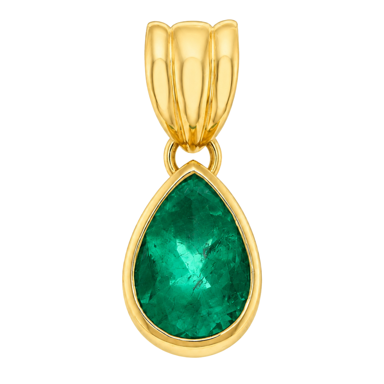 ELODIE - YELLOW GOLD COLOMBIA EMERALD NECKLACE