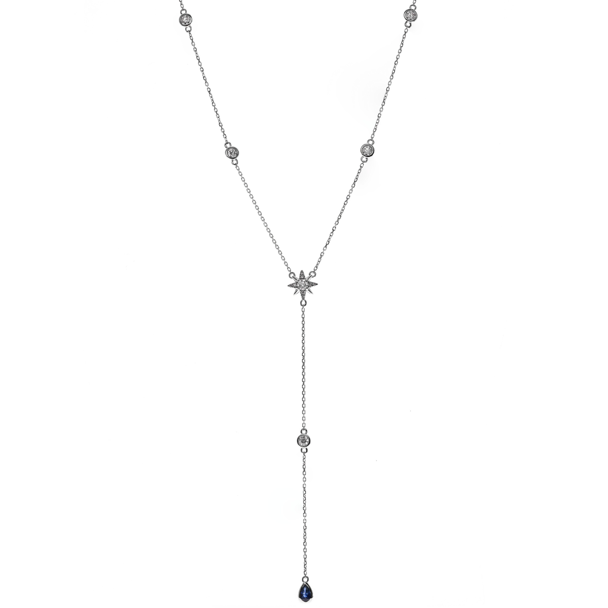 AZURA - WHITE GOLD BLUE SAPPHIRE NECKLACE
