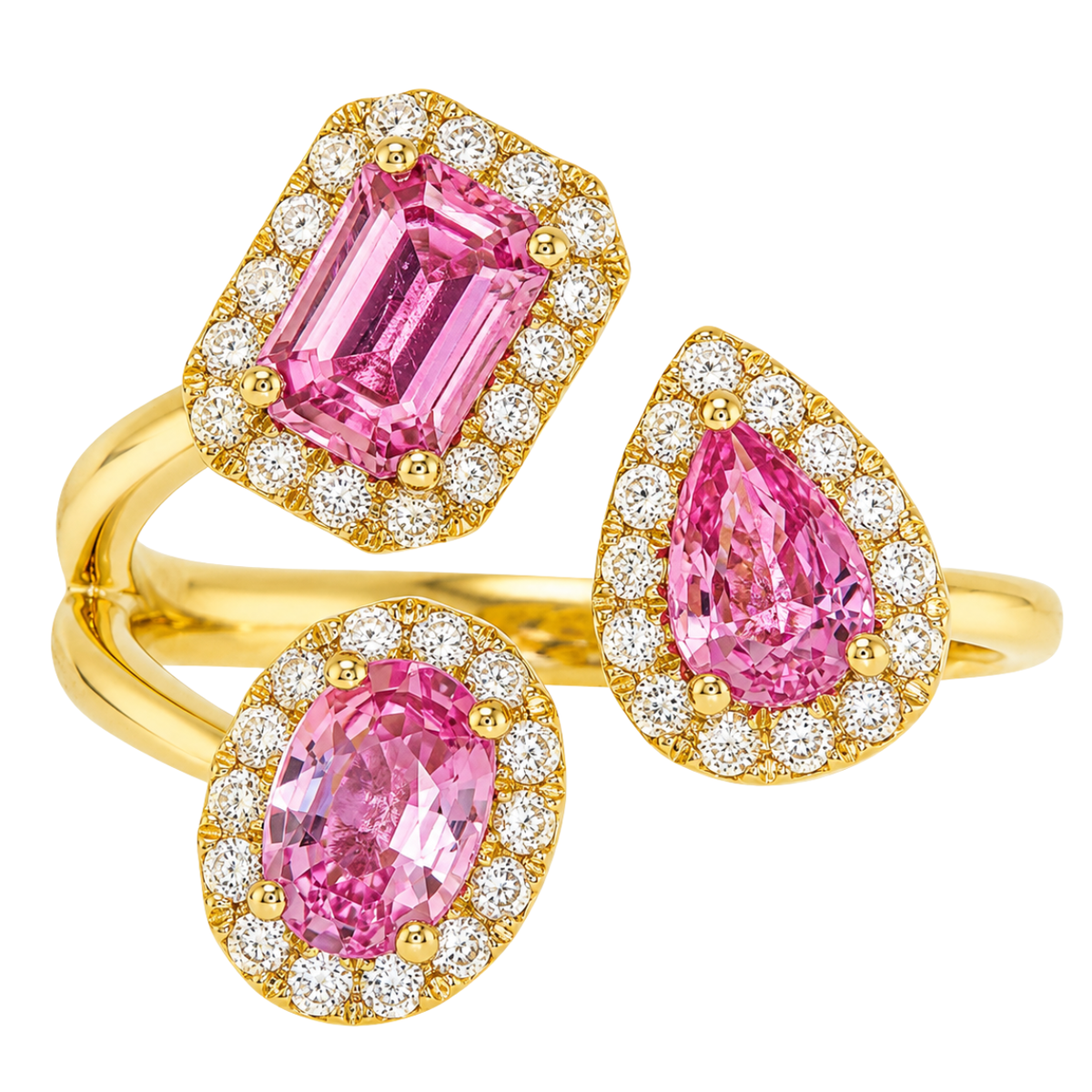 CALDER - YELLOW GOLD PINK SAPPHIRE RING