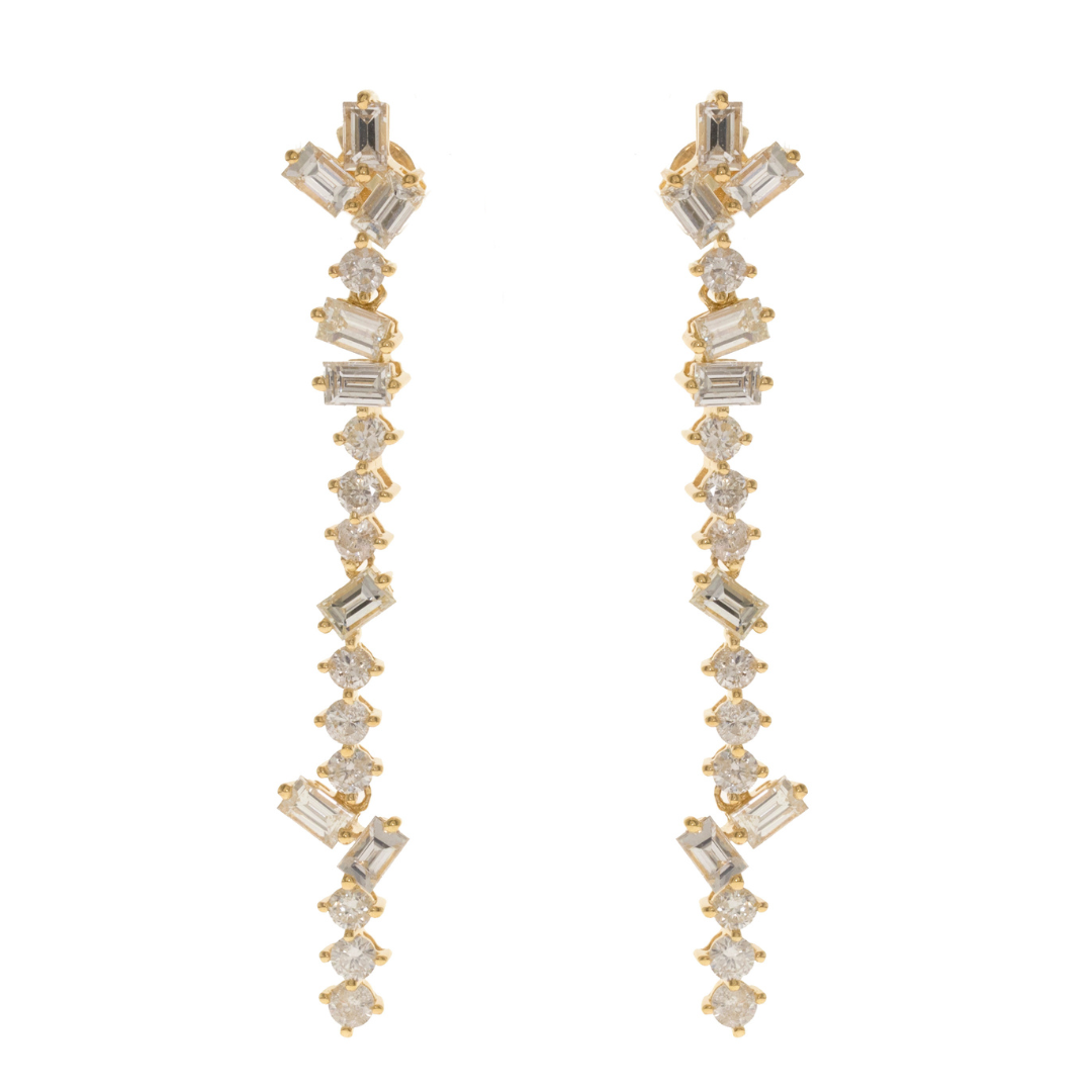 18K YELLOW GOLD DIAMOND EARRING