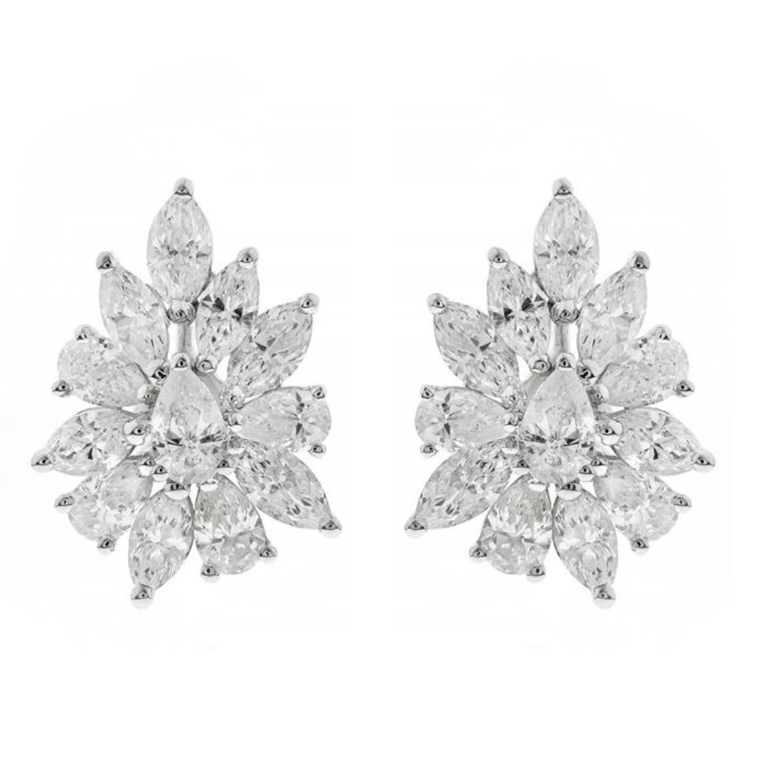 18K WHITE GOLD DIAMOND EARRING