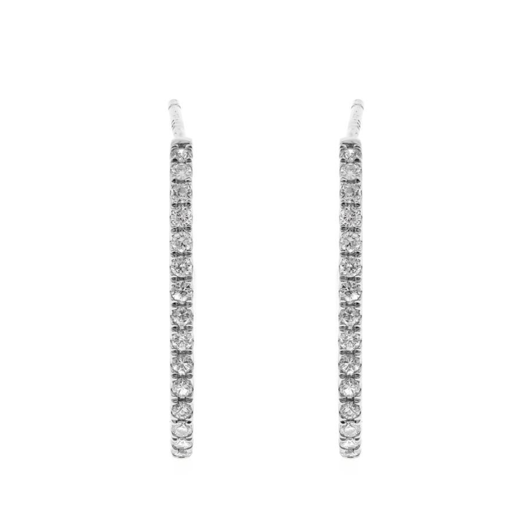 14K WHITE GOLD DIAMOND EARRING