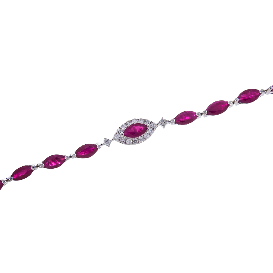 EMBER - WHITE GOLD RUBY BRACELET