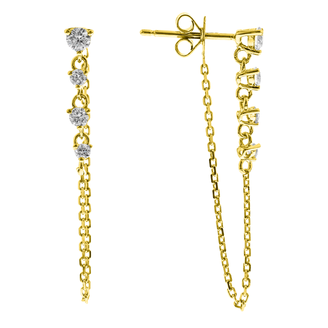 SEREN - YELLOW GOLD DIAMOND EARRING
