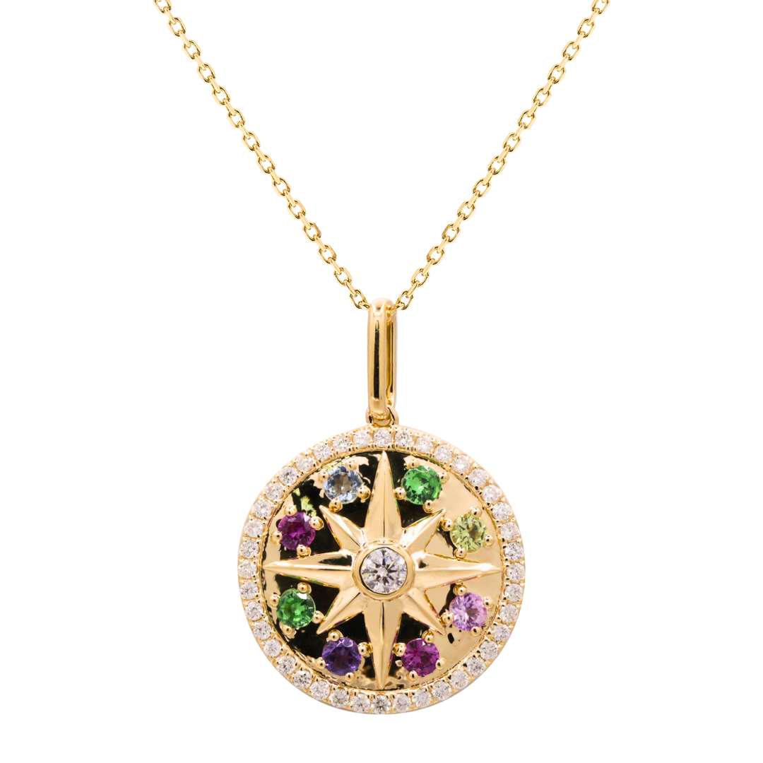 NOVA - YELLOW GOLD BLUE TOPAZ NECKLACE