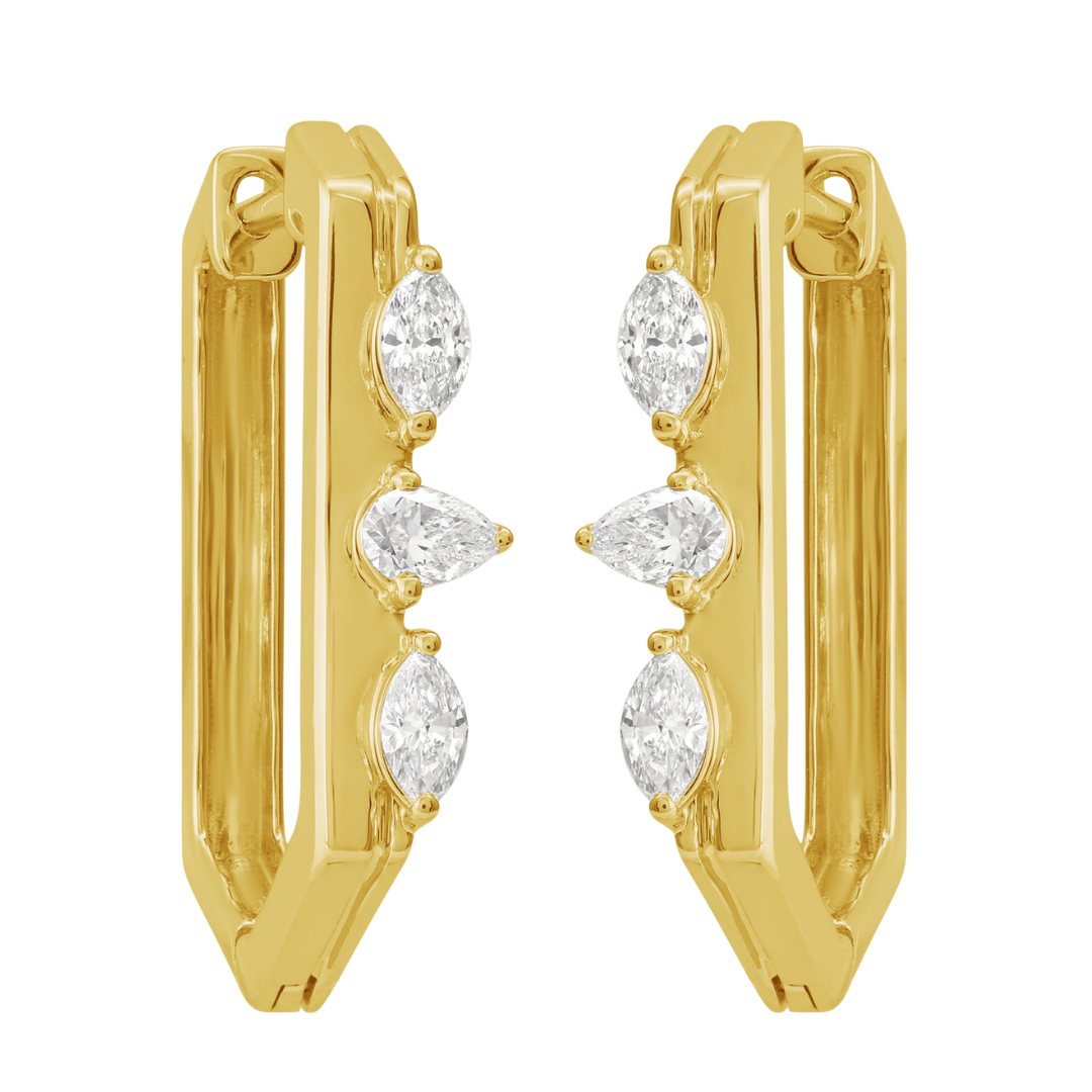 AMARIN - YELLOW GOLD DIAMOND EARRING