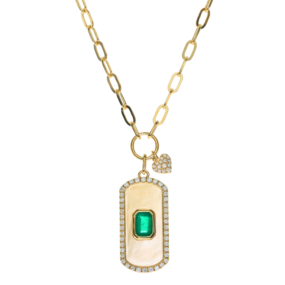 VAELIS - YELLOW GOLD EMERALD NECKLACE