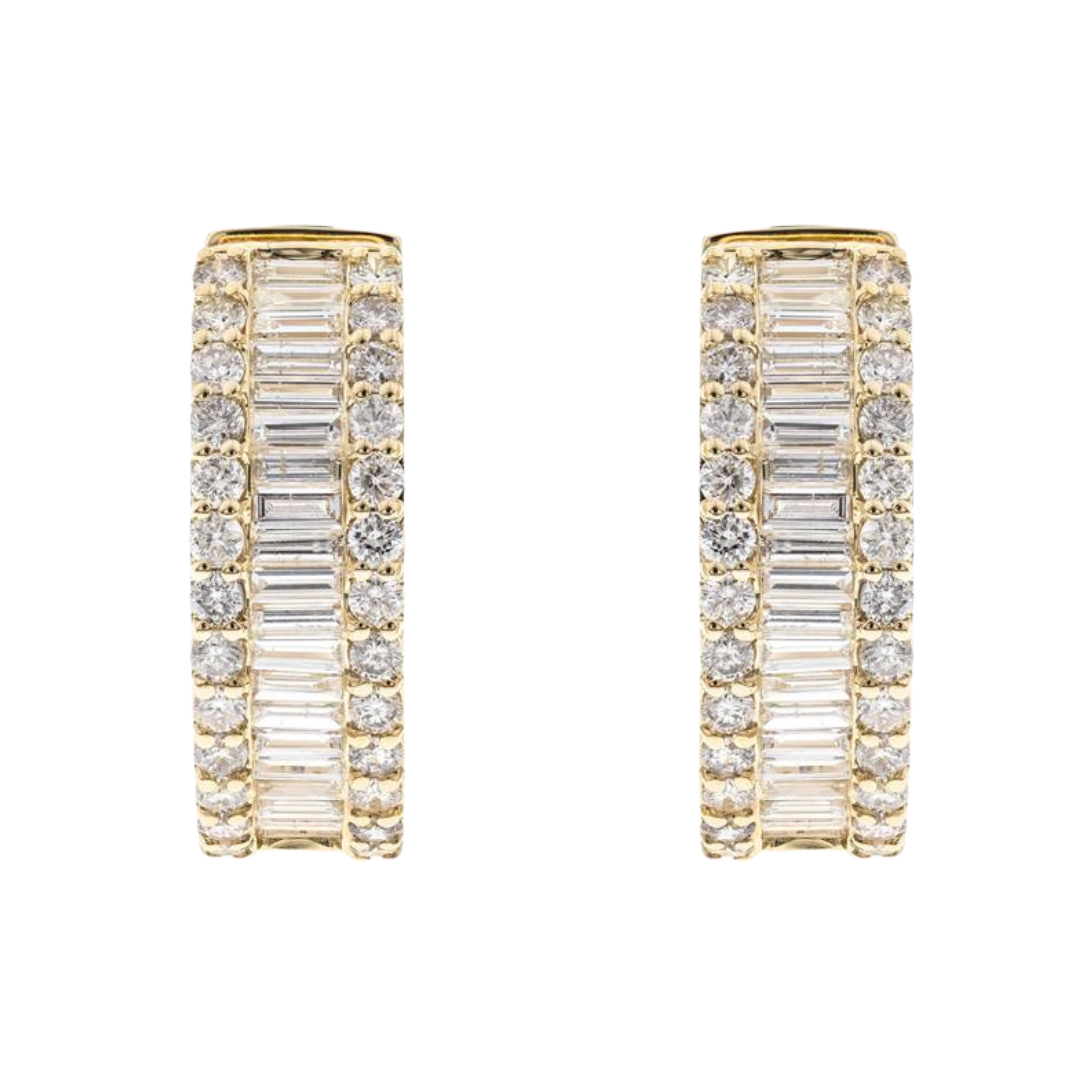 ELORIA - YELLOW GOLD DIAMOND EARRING