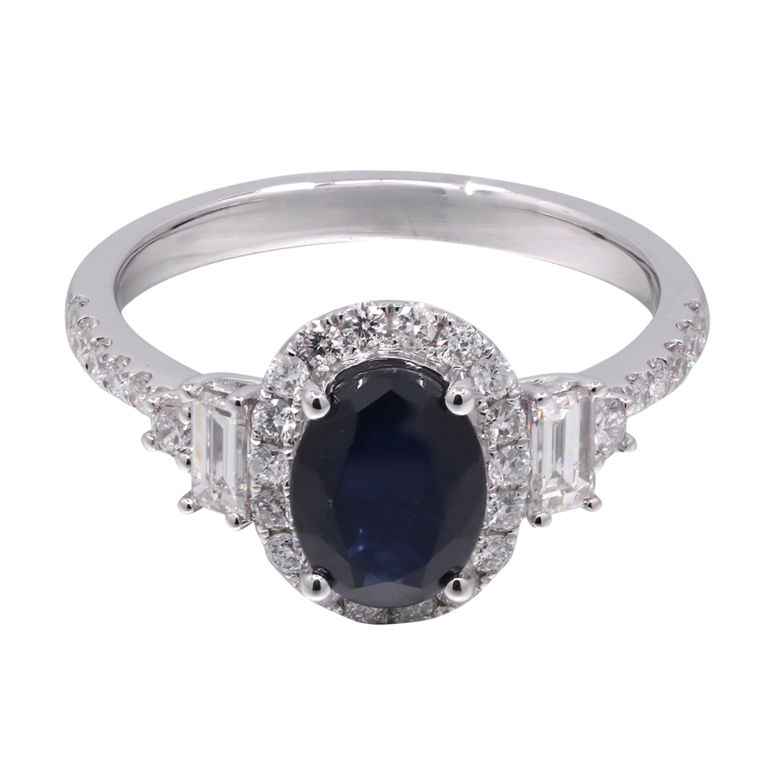 ETERNIS - WHITE GOLD BLUE SAPPHIRE RING