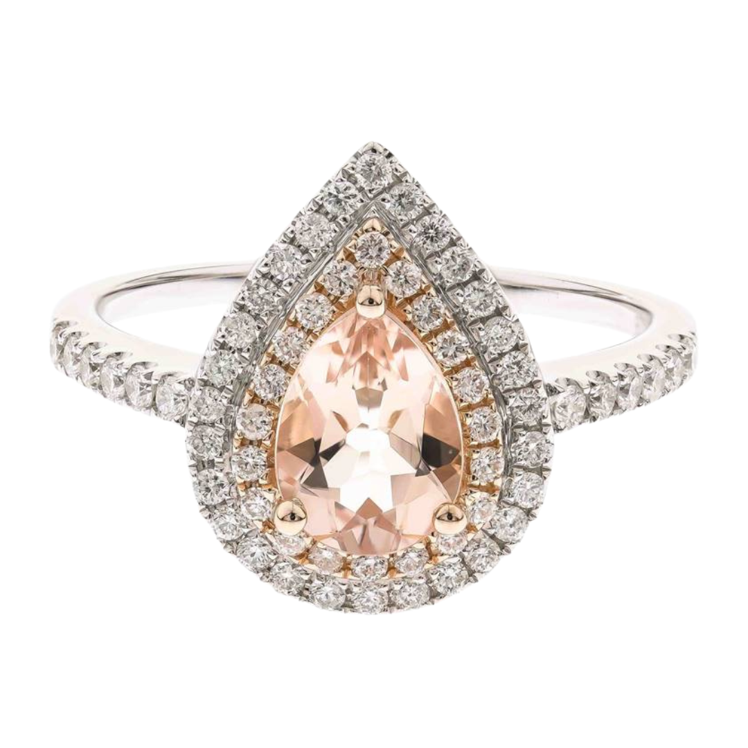 MELISSE - WHITE GOLD MORGANITE RING