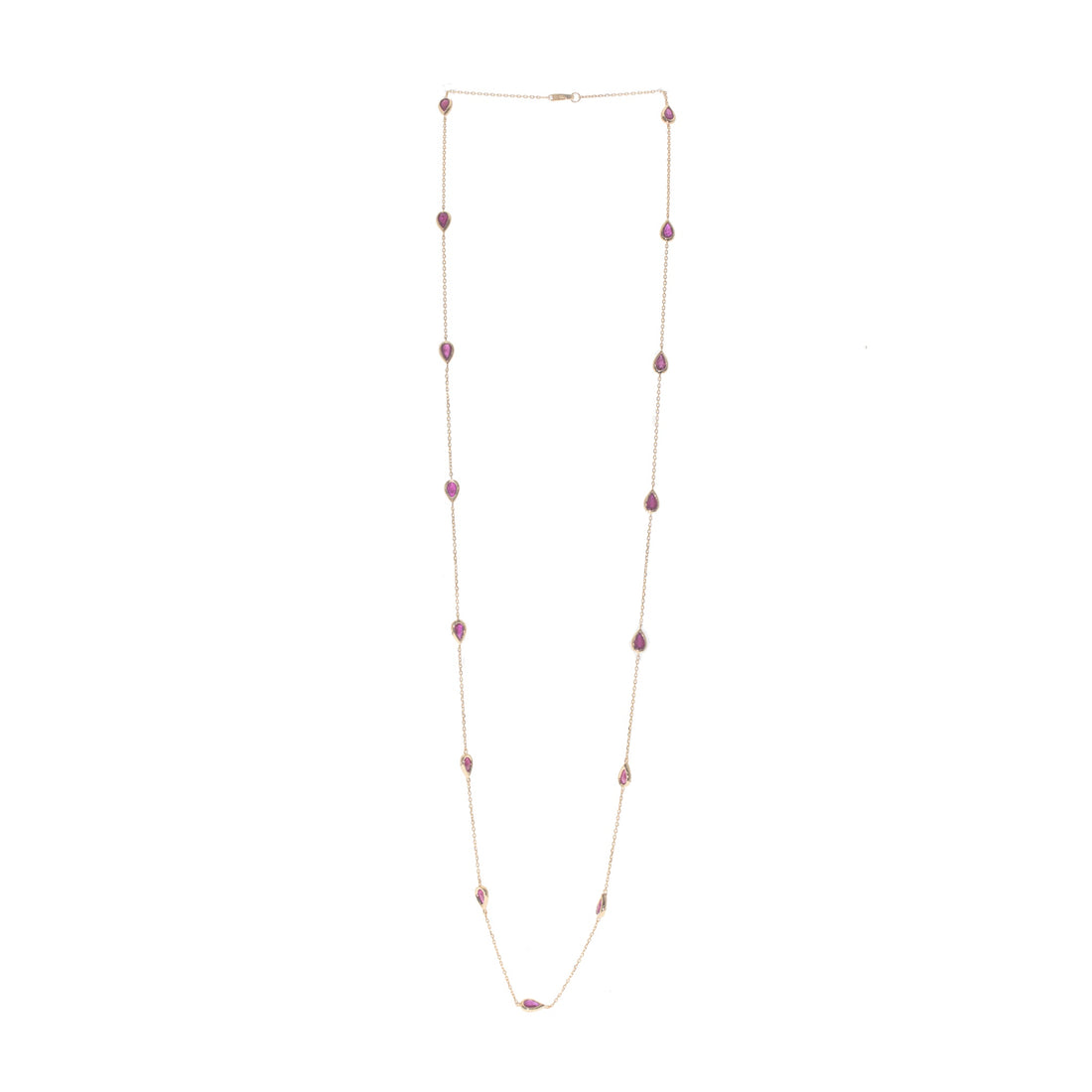 14K YELLOW RUBY NECKLACE