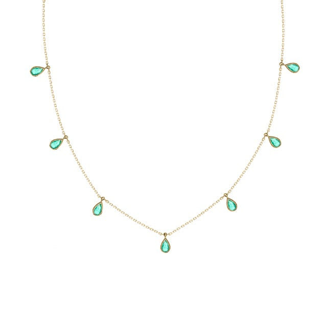 14K YELLOW EMERALD NECKLACE