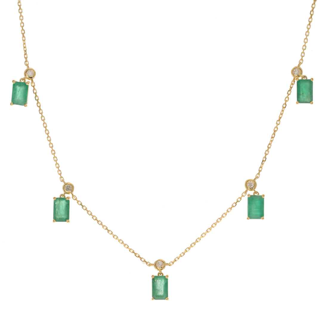 18K YELLOW EMERALD NECKLACE