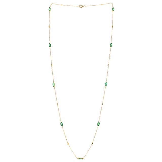 18K YELLOW EMERALD NECKLACE