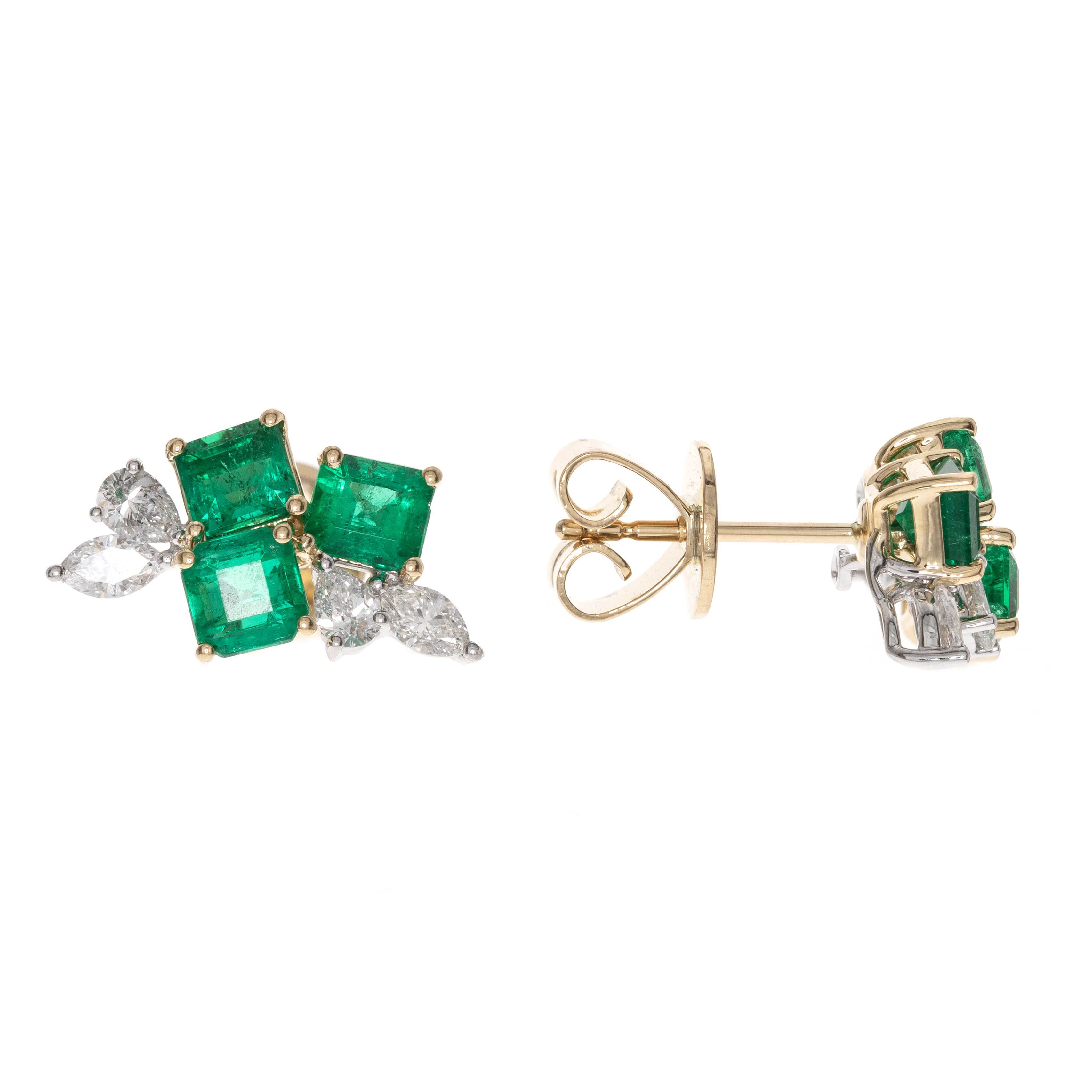 18K COLOMBIA EMERALD EARRING