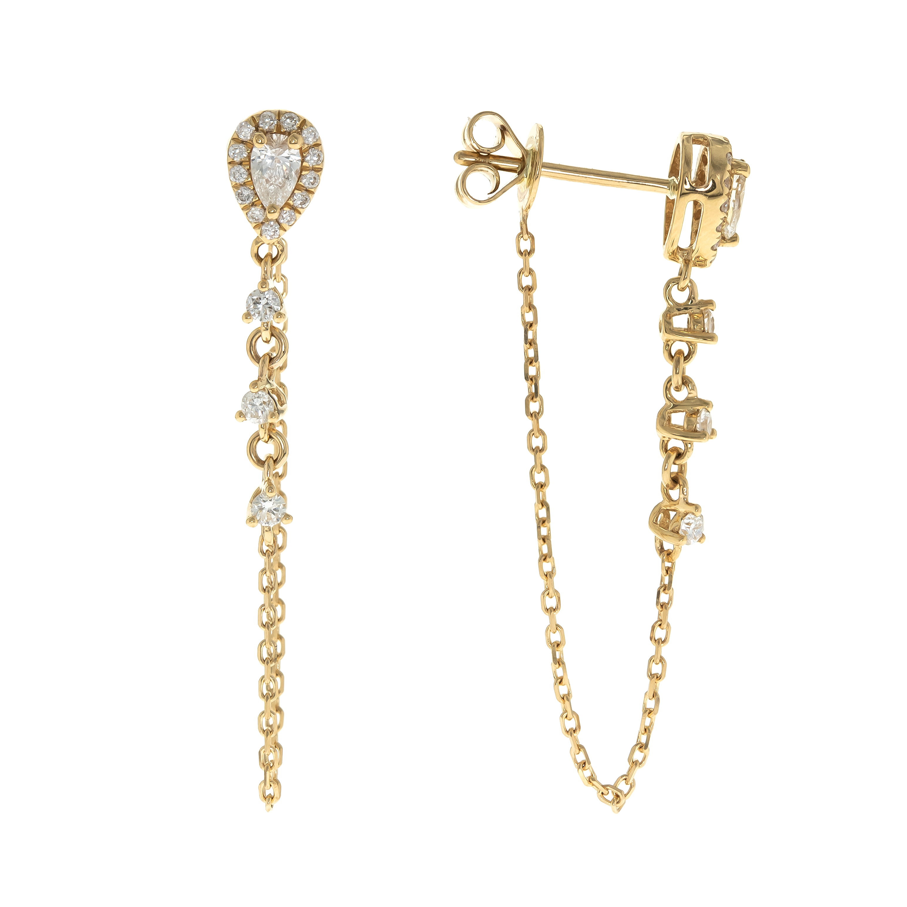 18K YELLOW DIAMOND EARRING
