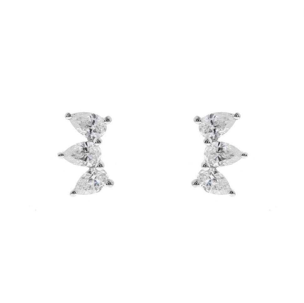 18K WHITE DIAMOND EARRING