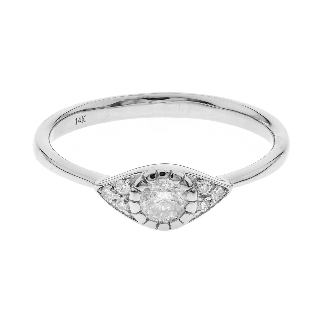 14K WHITE DIAMOND RING
