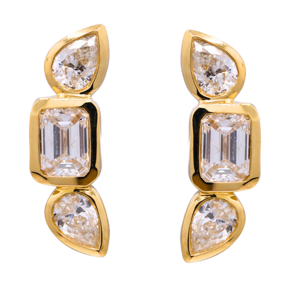 LYS - YELLOW GOLD DIAMOND EARRING