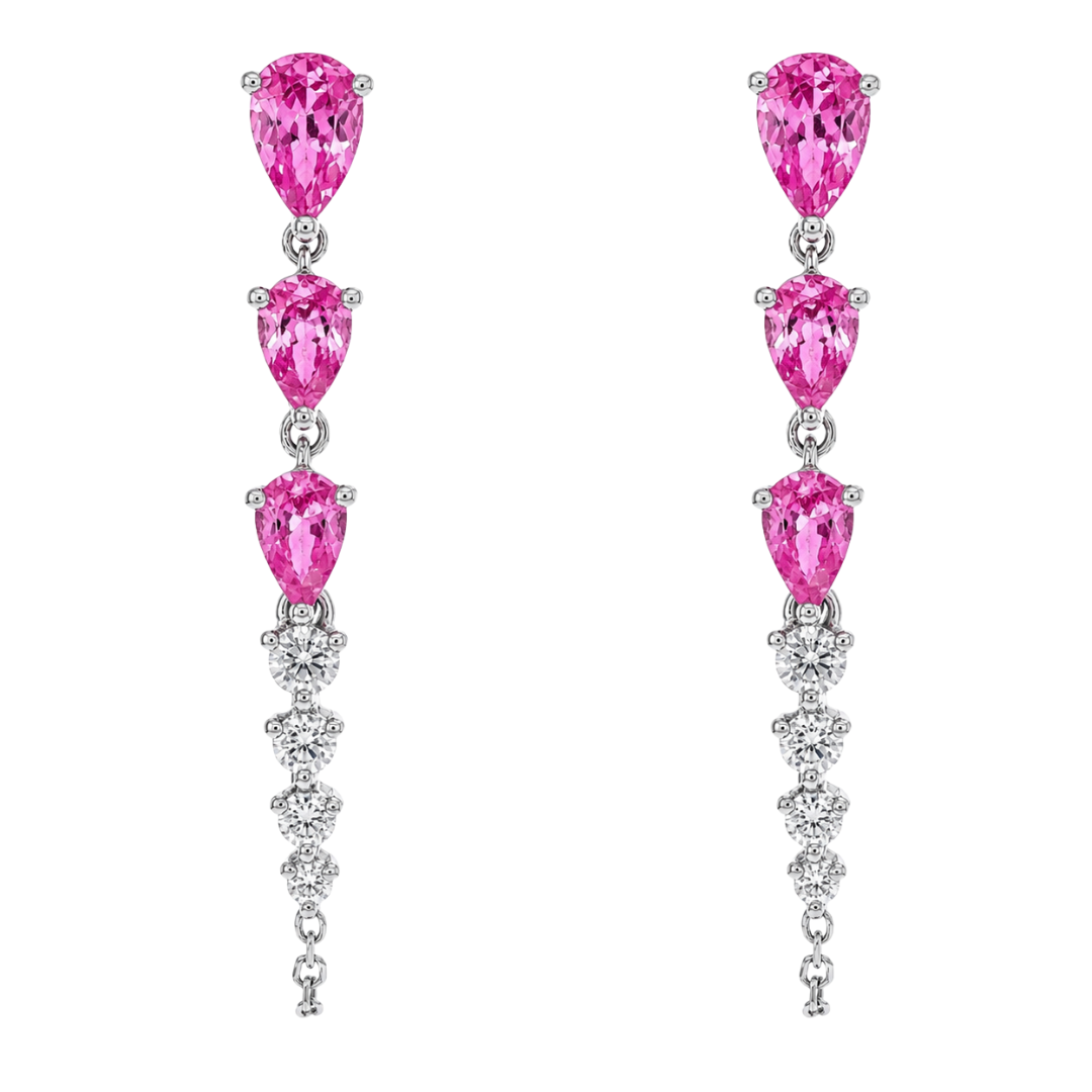 ÉTOILE - WHITE GOLD PINK SAPPHIRE EARRING