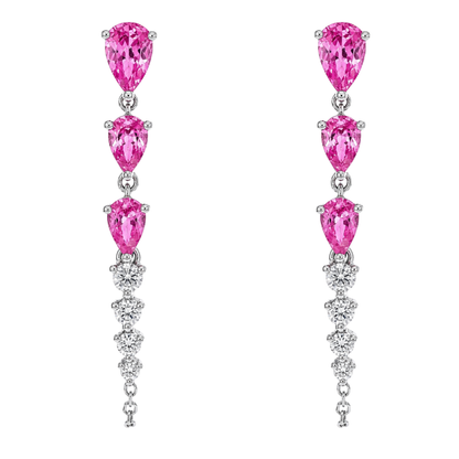 ÉTOILE - WHITE GOLD PINK SAPPHIRE EARRING