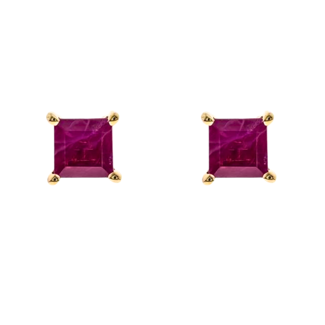 ROYAL - YELLOW GOLD RUBY EARRING