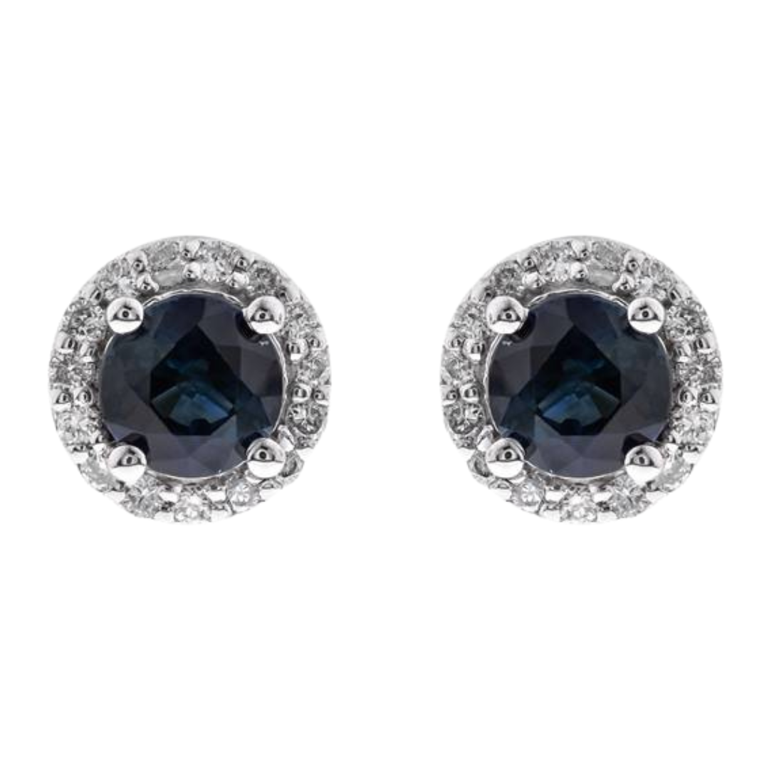 LORIEL - WHITE GOLD BLUE SAPPHIRE EARRING