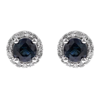 LORIEL - WHITE GOLD BLUE SAPPHIRE EARRING