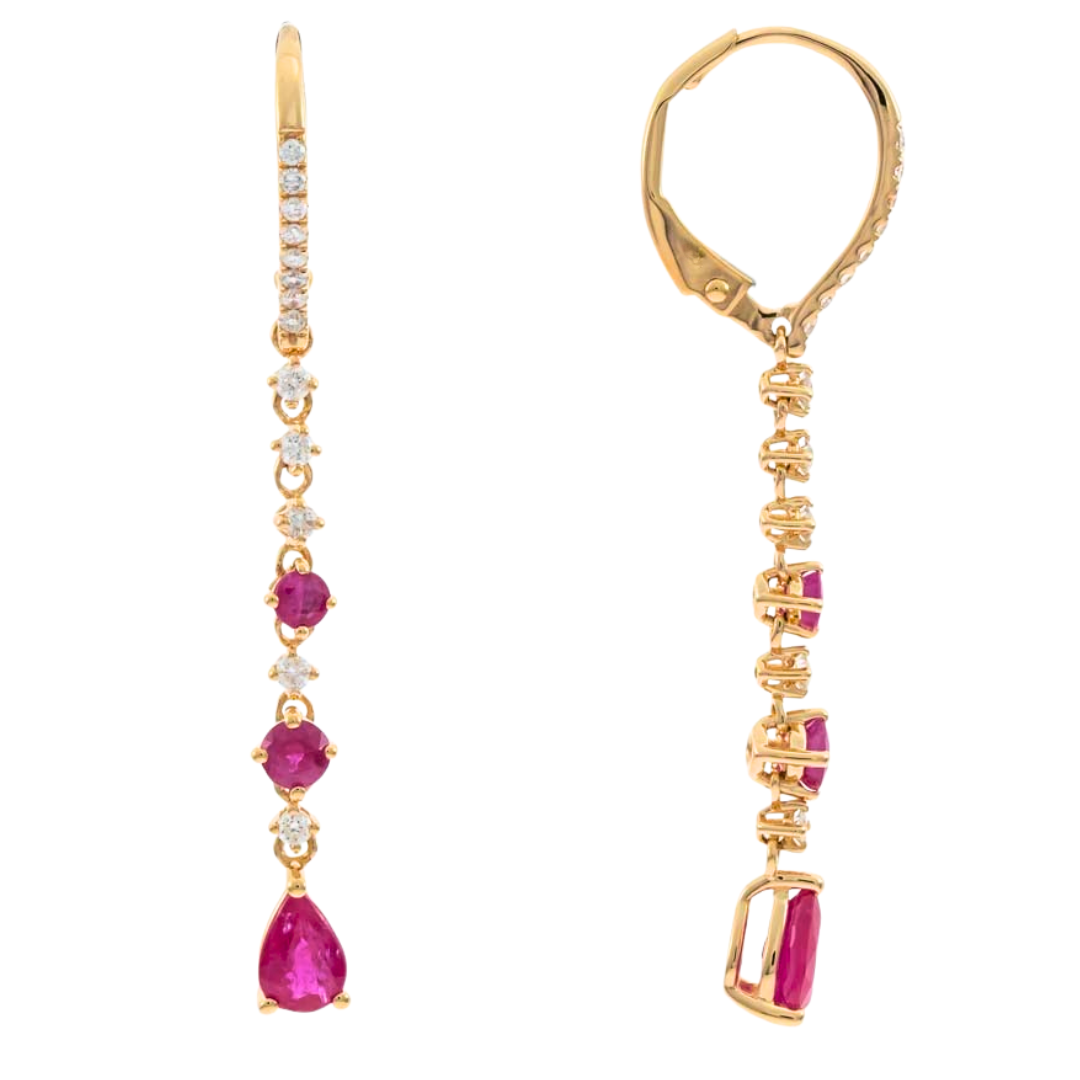 BLAZE - YELLOW GOLD RUBY EARRING