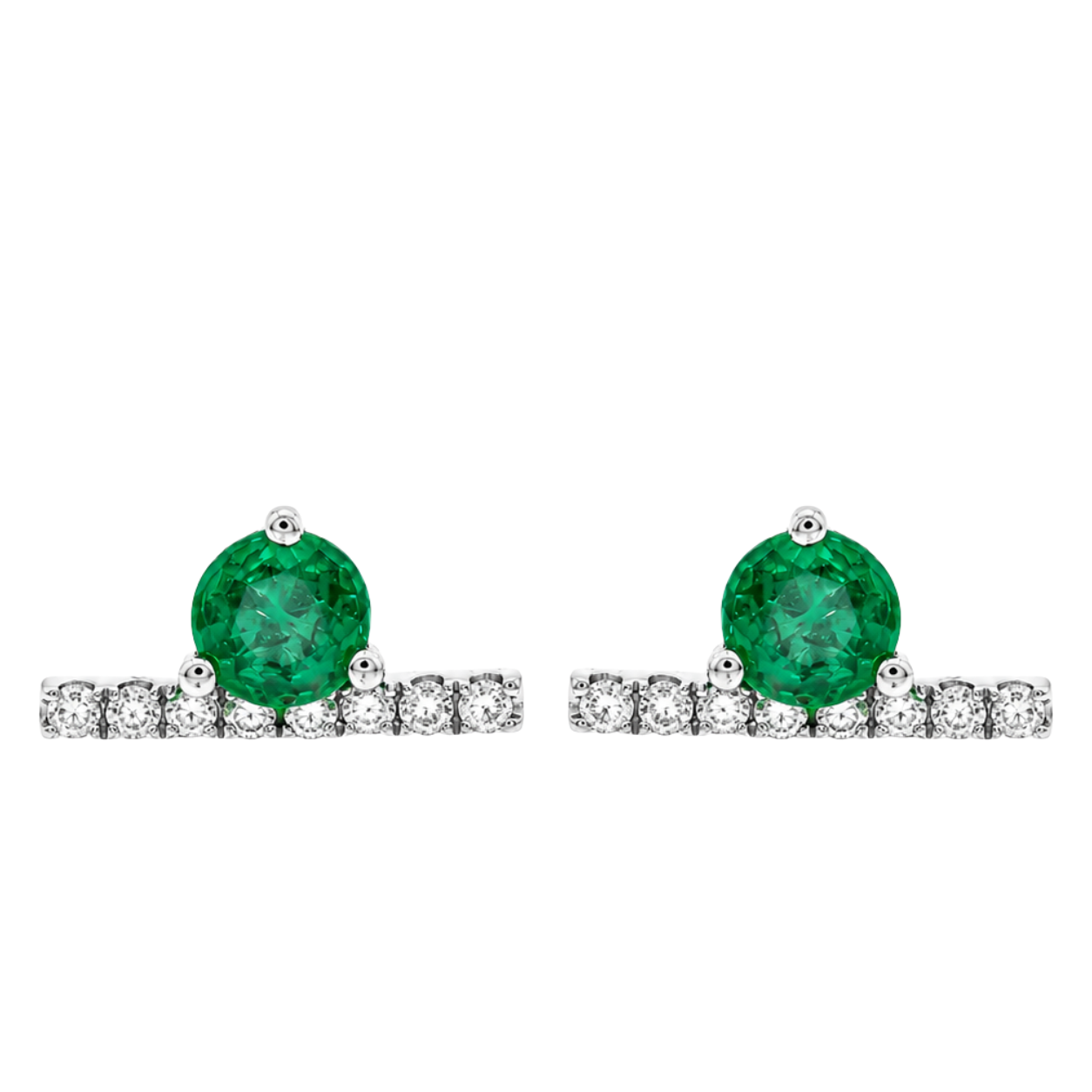 BELLOR - WHITE GOLD EMERALD EARRING