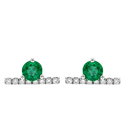 BELLOR - WHITE GOLD EMERALD EARRING