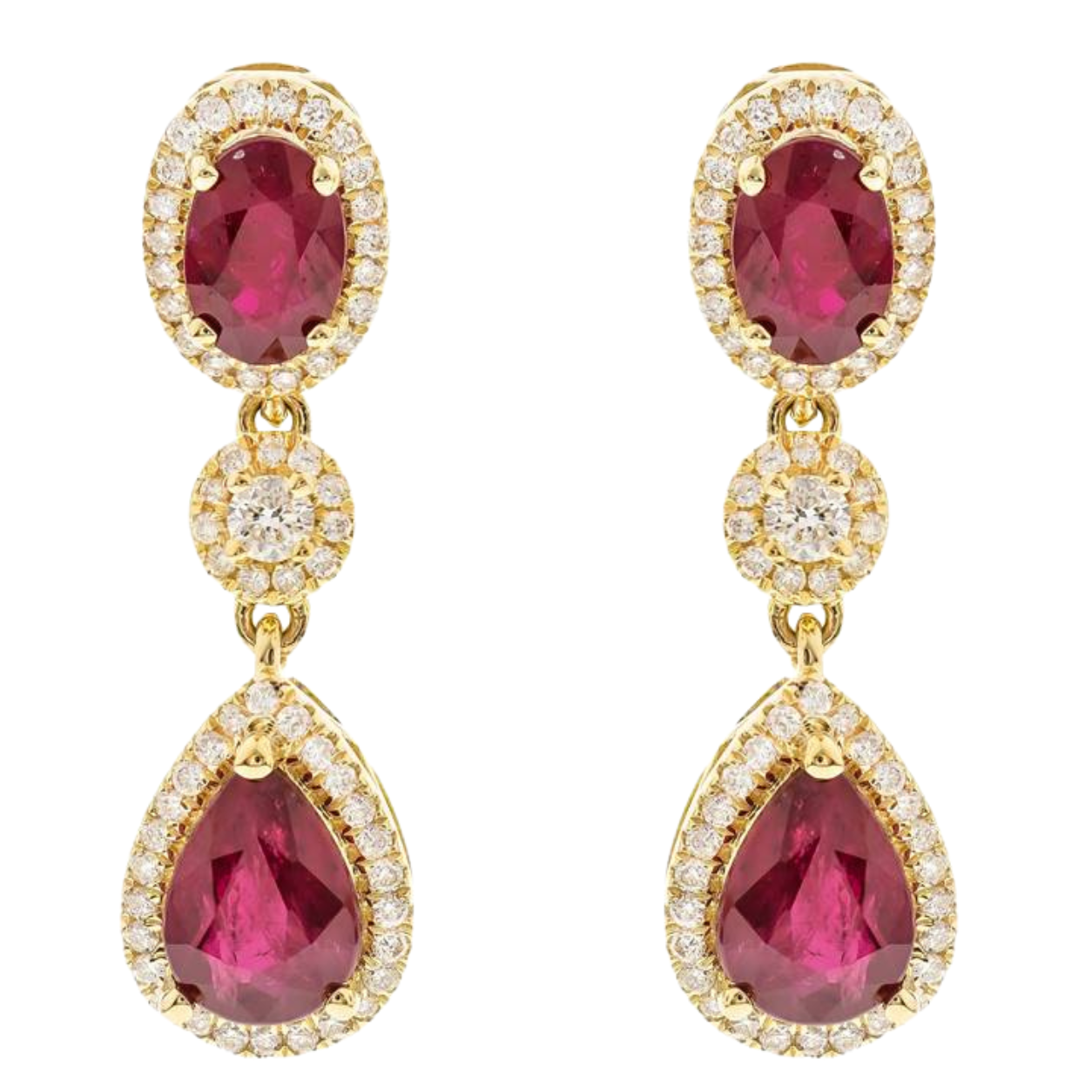VELVET - YELLOW GOLD RUBY EARRING
