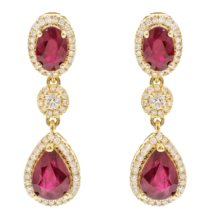 VELVET - YELLOW GOLD RUBY EARRING