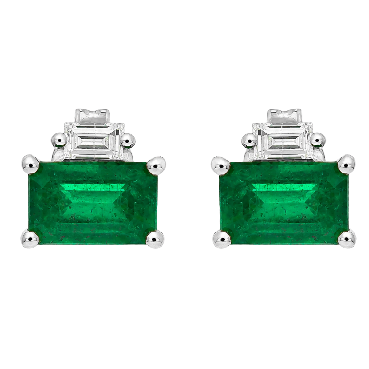 PAROS - WHITE GOLD EMERALD EARRING