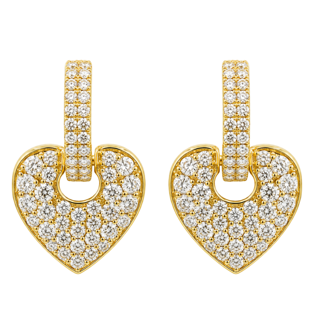 BELLAVIA - YELLOW GOLD DIAMOND EARRING