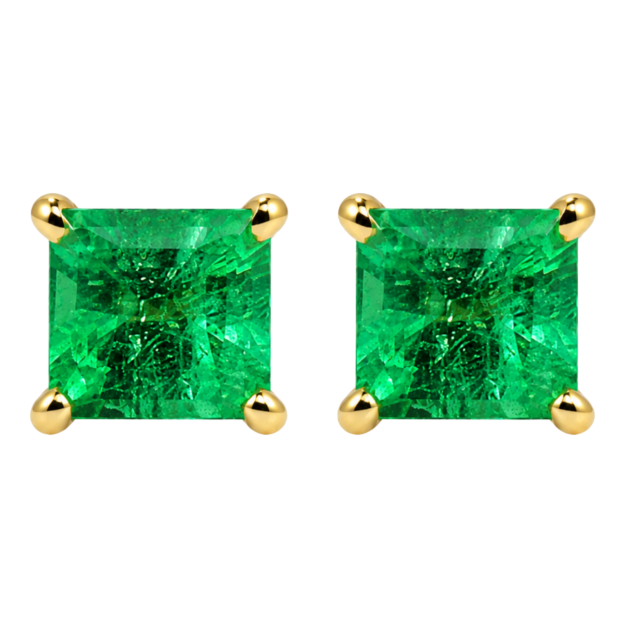 AVEN - YELLOW GOLD EMERALD EARRING