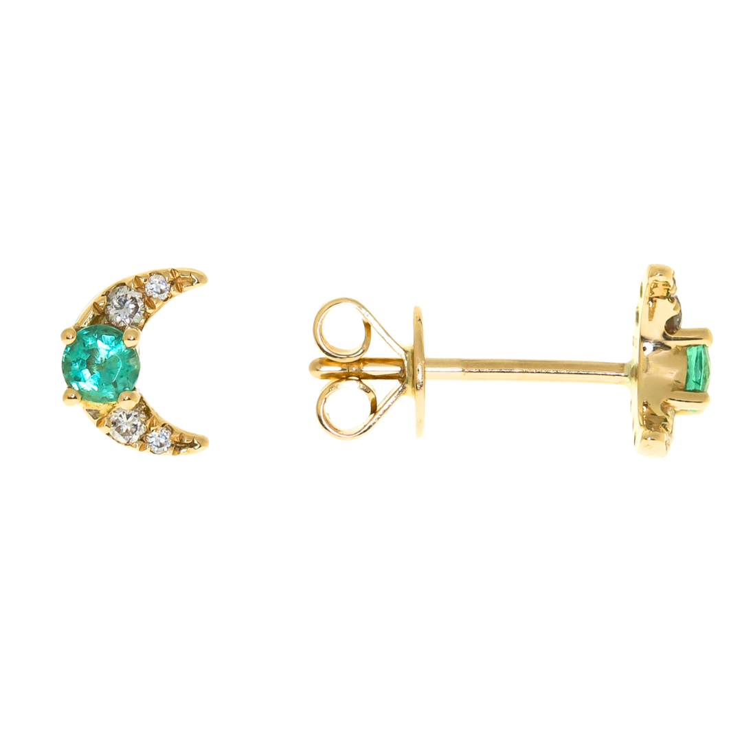 18K YELLOW  EMERALD EARRING - MOONLIGHT