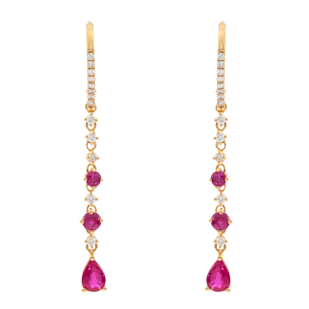 BLAZE - YELLOW GOLD RUBY EARRING