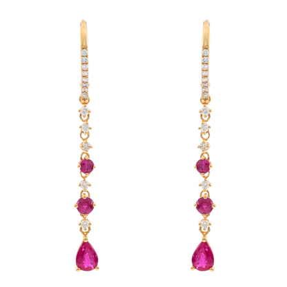 BLAZE - YELLOW GOLD RUBY EARRING