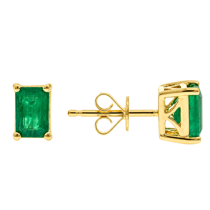 ESMIRA - YELLOW GOLD EMERALD EARRING