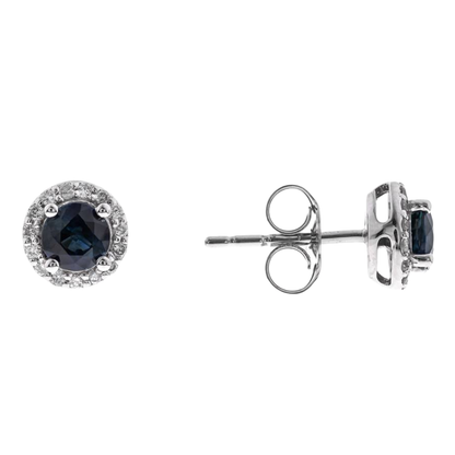 LORIEL - WHITE GOLD BLUE SAPPHIRE EARRING