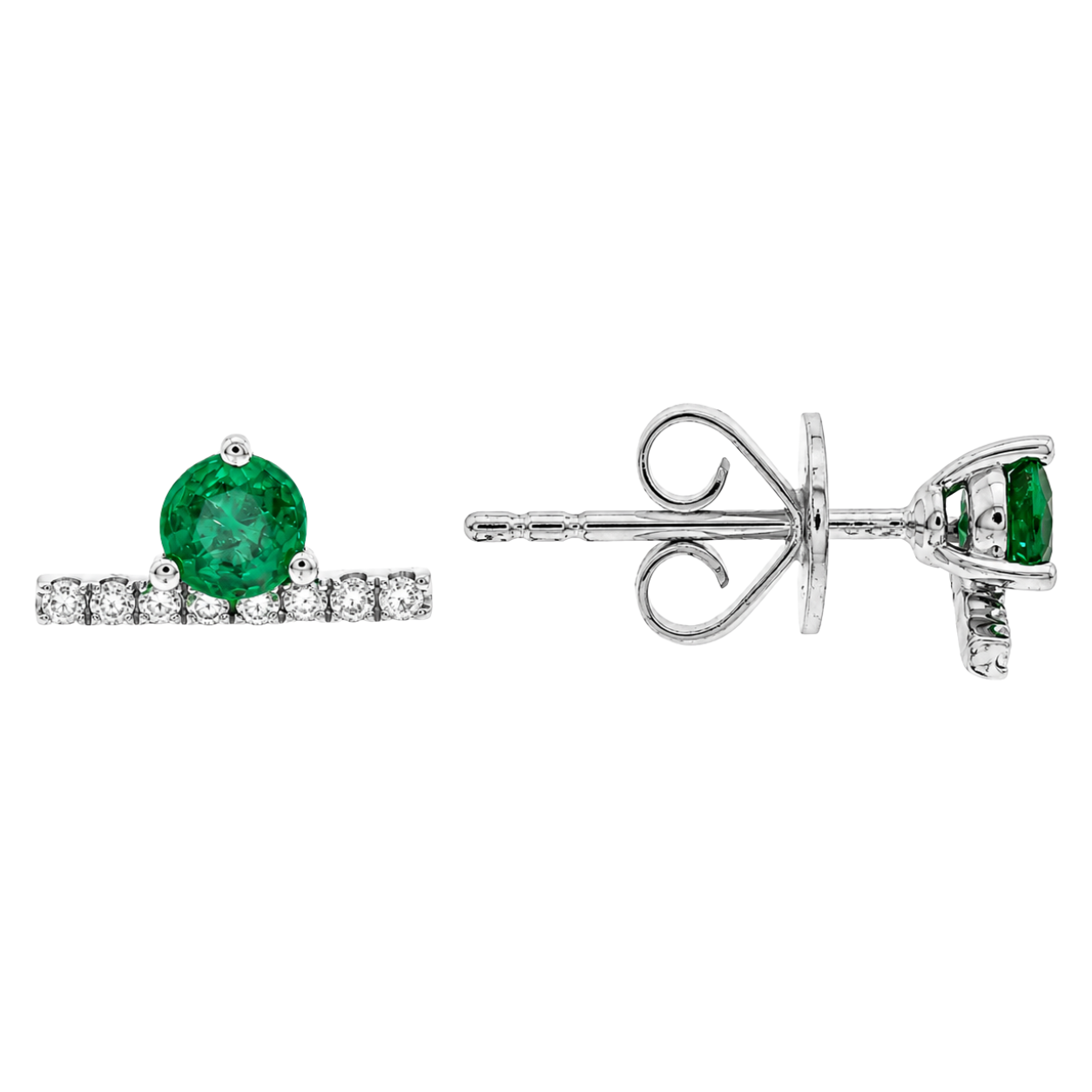 BELLOR - WHITE GOLD EMERALD EARRING