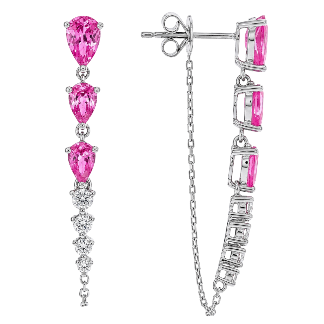ÉTOILE - WHITE GOLD PINK SAPPHIRE EARRING