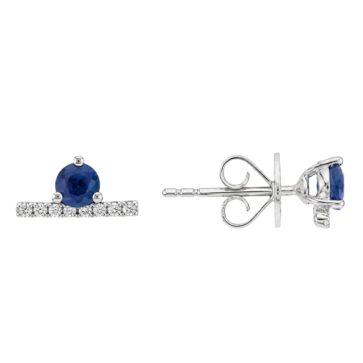 CAPRI - WHITE GOLD BLUE SAPPHIRE EARRING