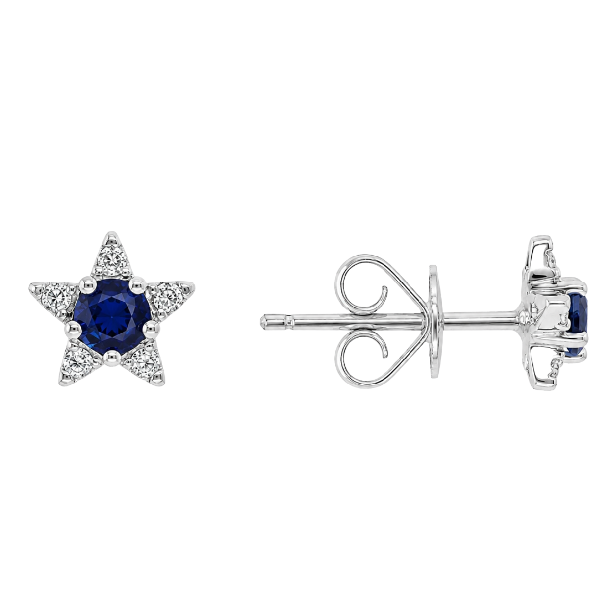 AZOV - WHITE GOLD BLUE SAPPHIRE EARRING