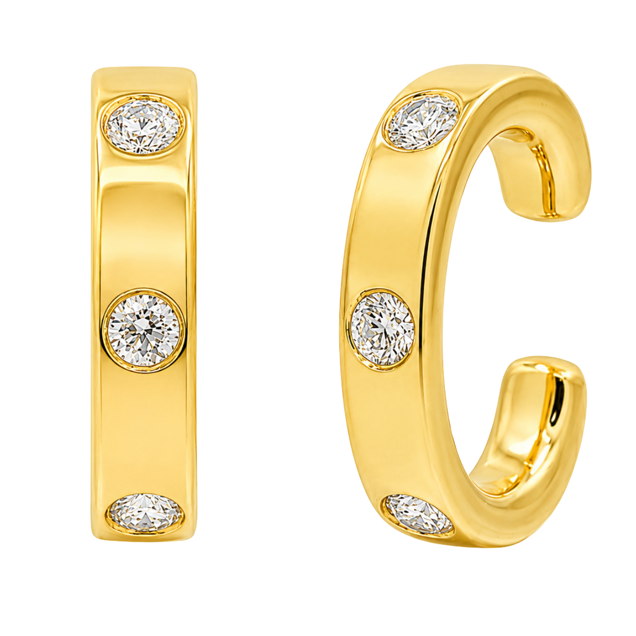 FULGOR - YELLOW GOLD DIAMOND EARRING