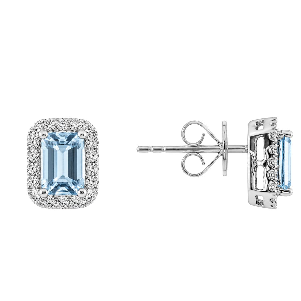 LAGUNE - WHITE GOLD AQUAMARINE EARRING