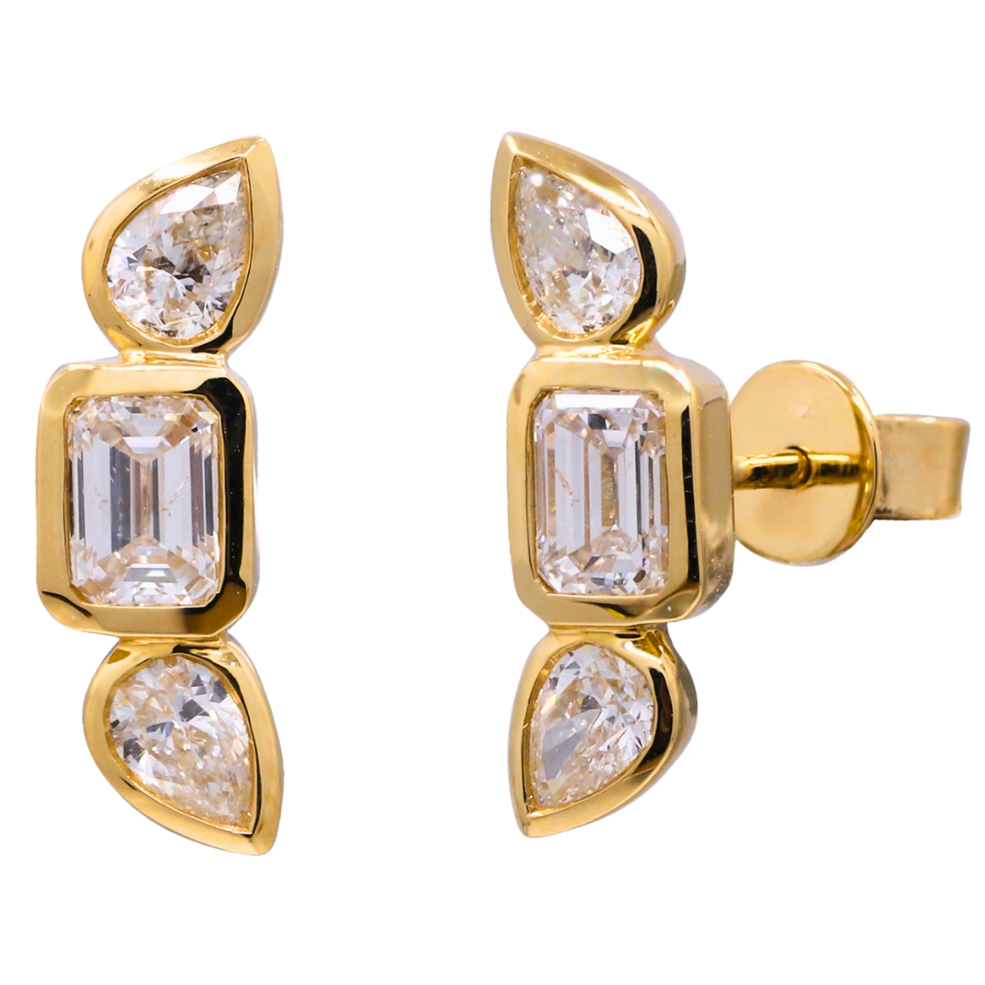 LYS - YELLOW GOLD DIAMOND EARRING